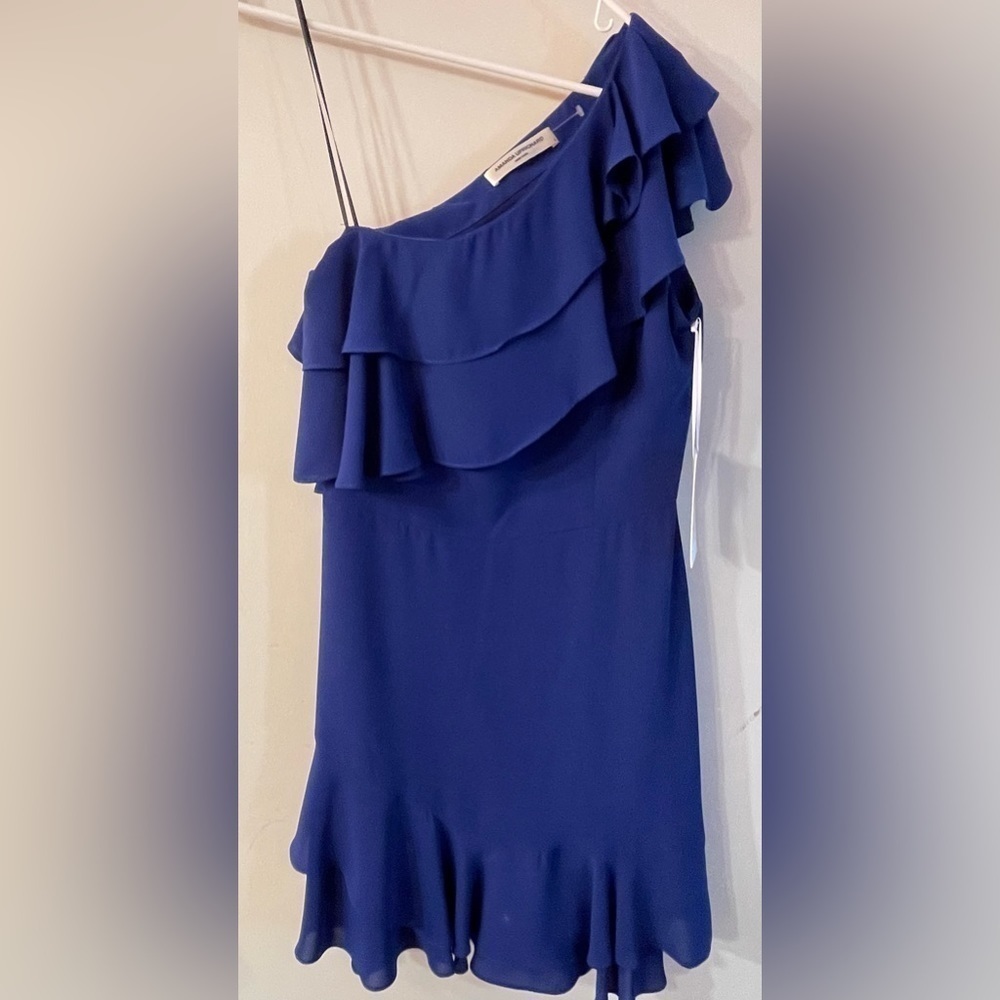 Amanda Uprichard one shoulder asymmetrical dress stunning Sapphire color NWT